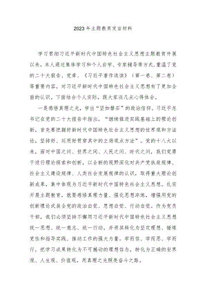 2023年主题教育发言材料.docx