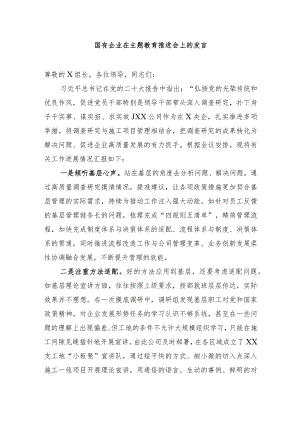 国有企业书记在2023年主题教育推进会上的汇报发言.docx