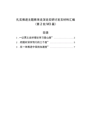 扎实推进主题教育走深走实研讨发言材料汇编（第2批）（3篇）.docx