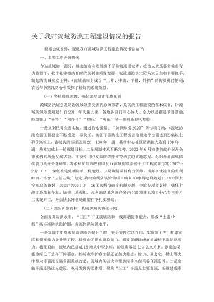 关于我市流域防洪工程建设情况的报告.docx