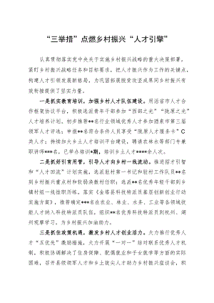 “三举措”点燃乡村振兴“人才引擎”.docx