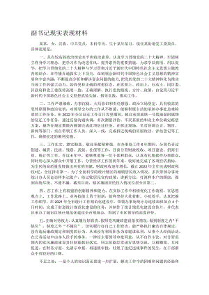 副书记现实表现材料.docx