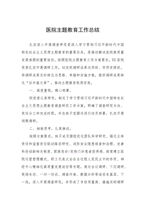 2023医院主题教育工作总结.docx