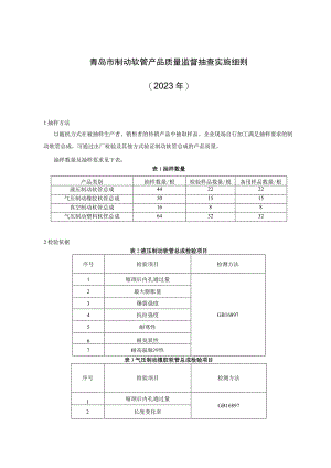 青岛市制动软管产品质量监督抽查实施细则2023年.docx