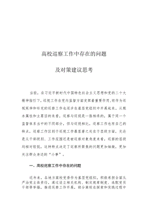 高校巡察工作中存在的问题及对策建议思考.docx