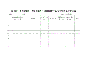 镇街推荐2023—2024年肉牛增量提质行动项目实施单位汇总表.docx