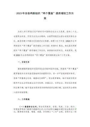 2023 年全县两新组织“两个覆盖”提质增效工作方案.docx