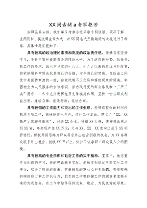 转正考察报告 模板.docx