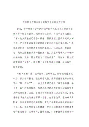 领导班子在第二批主题教育讲话班发言材料.docx