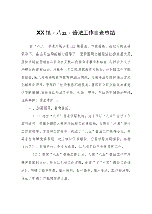 XX镇“八五”普法工作自查总结.docx