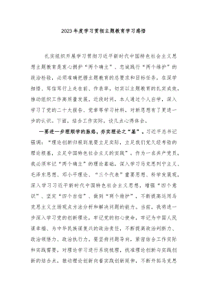 2023年度学习贯彻主题教育学习感悟.docx