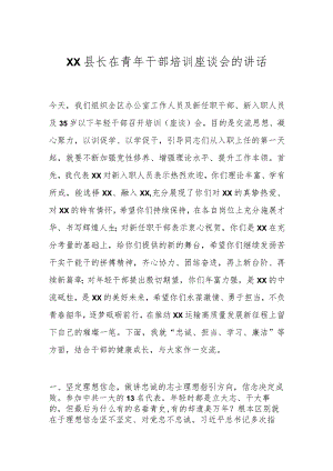 XX县长在青年干部培训座谈会的讲话.docx