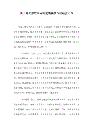 关于党支部联系点制度落实情况的经验汇报.docx
