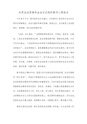 运用法治思维和法治方式保护黄河心得体会.docx