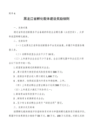 黑龙江省孵化载体建设奖励细则.docx