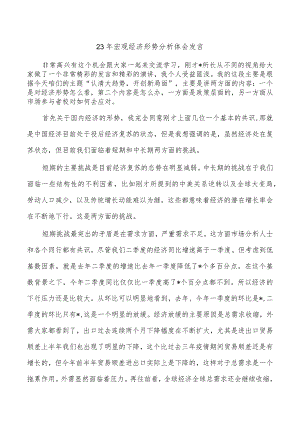 23年宏观经济形势分析体会发言.docx