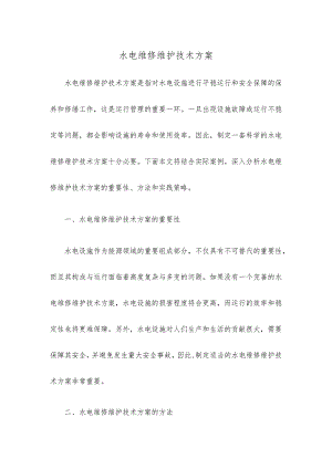 水电维修维护技术方案.docx