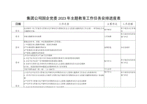 集团公司国企党委2023年主题教育工作任务安排进度表.docx