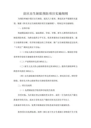 县区出生缺陷预防项目实施细则.docx