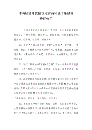 洋浦经济开发区优化营商环境十条措施责任分工.docx