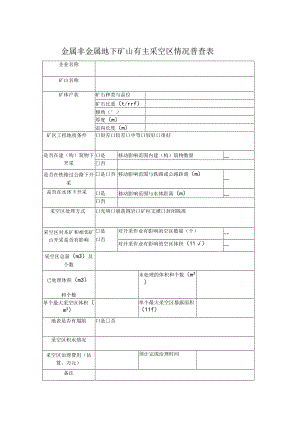 金属非金属地下矿山有主采空区情况普查表.docx