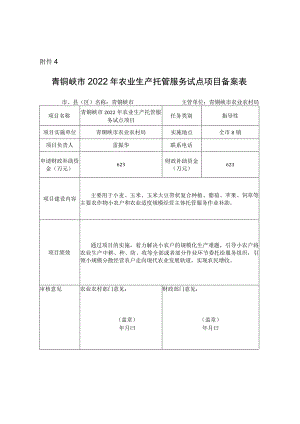 青铜峡市2022年农业生产托管服务试点项目备案表.docx
