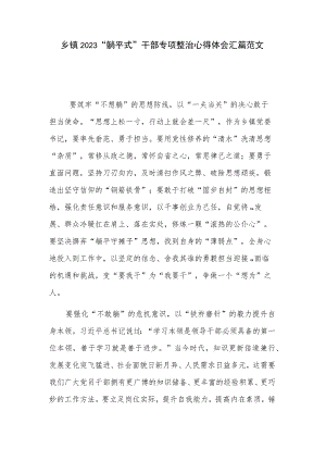 乡镇2023“躺平式”干部专项整治心得体会汇篇范文.docx