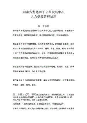 湖南省龙越和平公益发展中心人力资源管理制度.docx