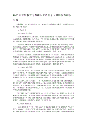 2023年主题教育专题组织生活会个人对照检查剖析材料.docx