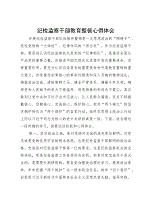 纪检监察干部教育整顿心得体会.docx