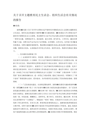关于召开主题教育民主生活会、组织生活会有关情况的报告.docx