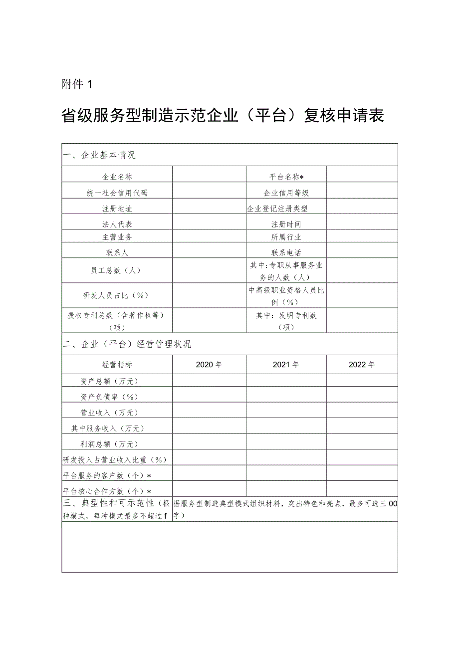省级服务型制造示范企业(平台)复核申请表.docx_第1页