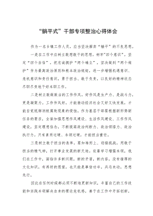 乡镇关于开展“躺平式”干部专项整治的心得体会(4篇).docx