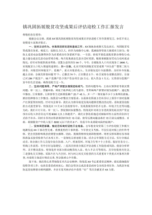 镇巩固拓展脱贫攻坚成果后评估迎检工作汇报发言.docx