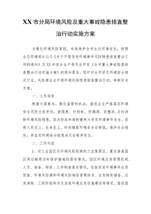 XX市分局环境风险及重大事故隐患排查整治行动实施方案.docx