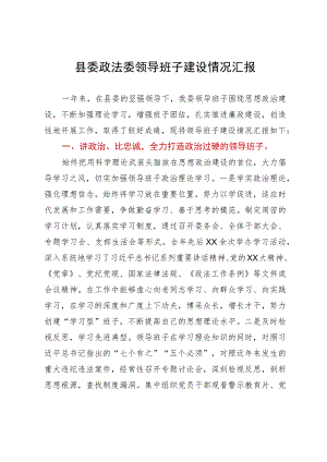 县委政法委领导班子建设情况汇报.docx
