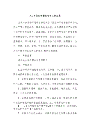 XX单位内部量化考核工作方案.docx
