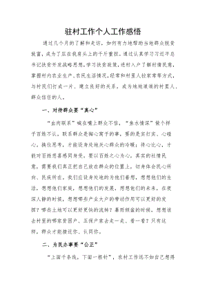 驻村工作个人工作感悟..docx