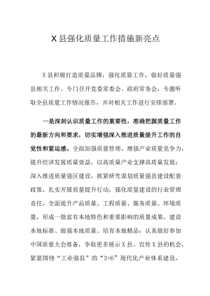 X县强化质量工作措施新亮点.docx