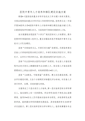 医院中青年人才培养和梯队建设实施方案.docx