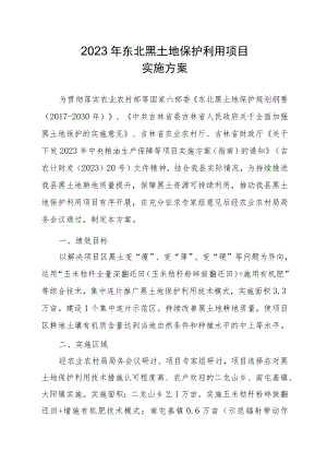 2023年东北黑土地保护利用项目实施方案.docx