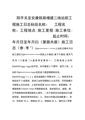 施工日志填写参考样本.docx