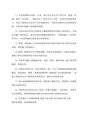 项目安全员安全生产责任制范文.docx