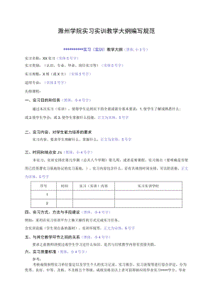 滁州学院实习实训教学大纲编写规范.docx