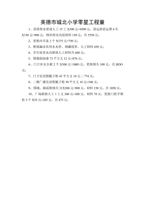 英德市城北小学零星工程量.docx