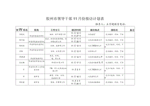 胶州市领导干部11月份接访计划表.docx