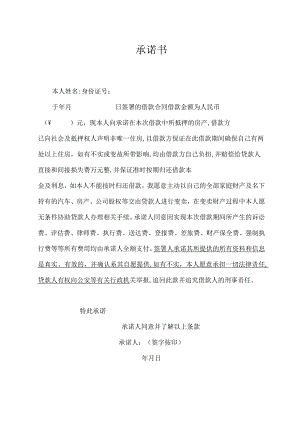 承诺书（标准模版）.docx