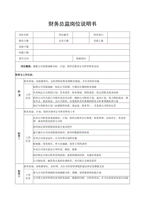 财务总监岗位说明书.docx