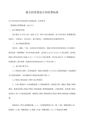 景观设计的收费标准.docx