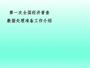 第一次全国经济普查数据处理准备工作介绍.ppt
